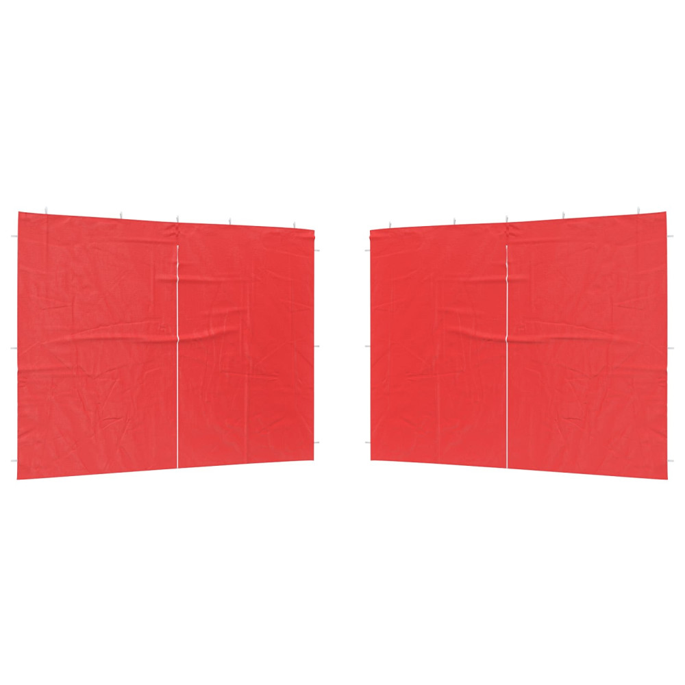 Produktbild för Partytältvägg 2 pcs Röd 300 x 195 cm PE och stål