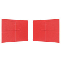 Produktbild för Partytältvägg 2 pcs Röd 300 x 195 cm PE och stål