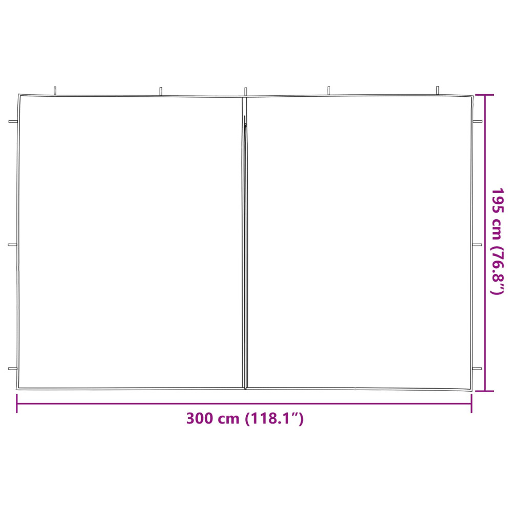 Produktbild för Partytältvägg 2 pcs Röd 300 x 195 cm PE och stål