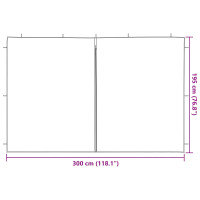 Produktbild för Partytältvägg 2 pcs Röd 300 x 195 cm PE och stål