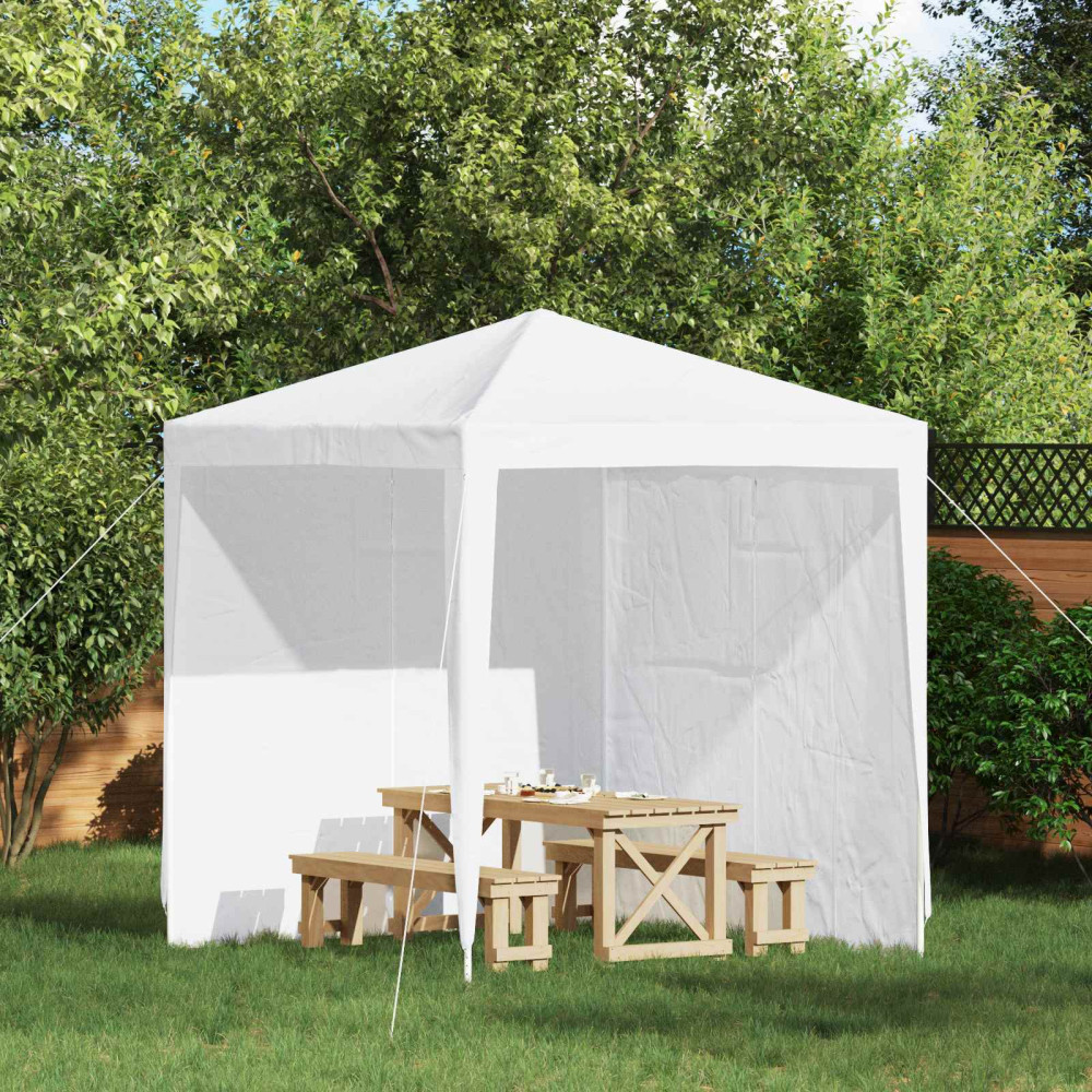 Produktbild för Partytältvägg 2 pcs Vit 200 x 195 cm PE och stål