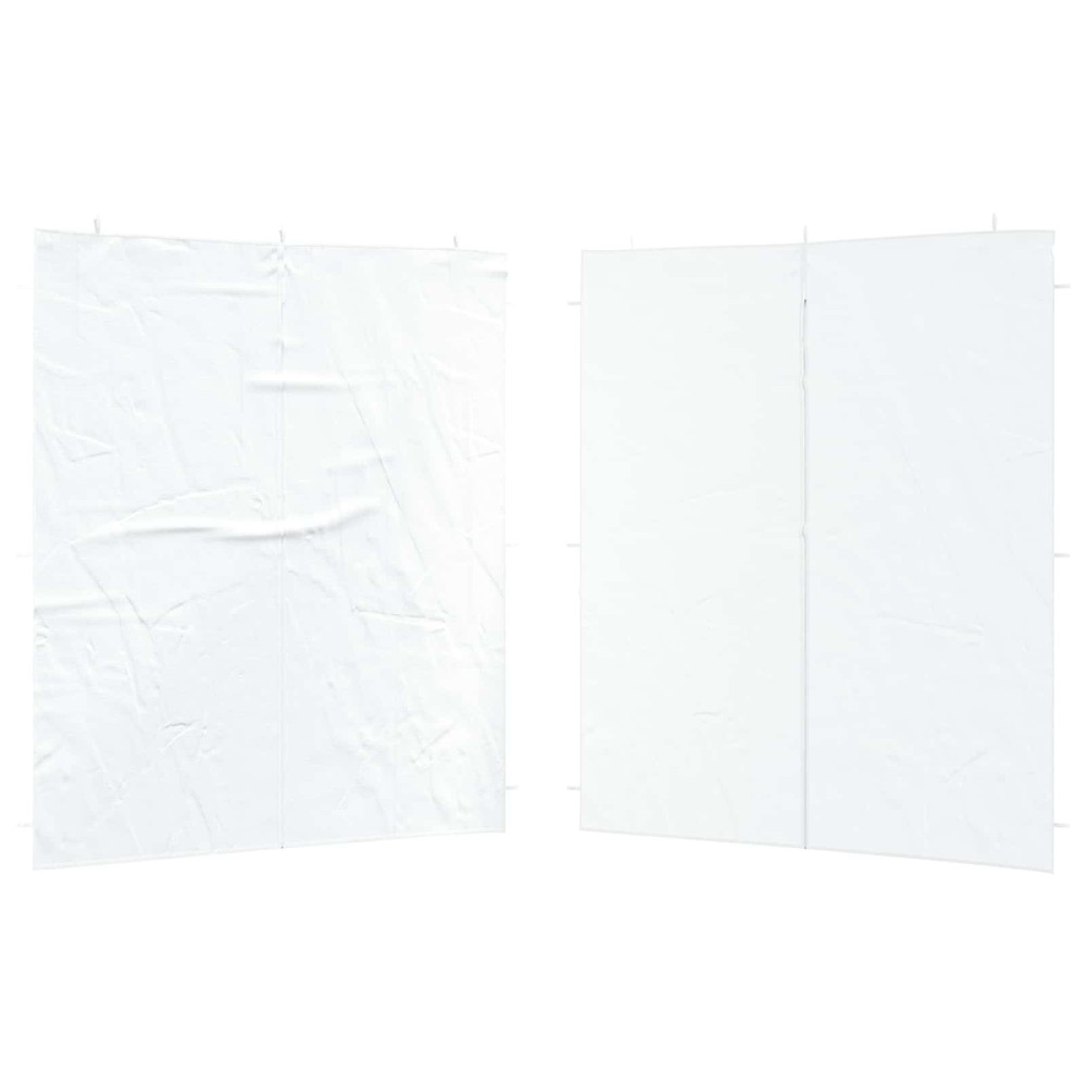 Produktbild för Partytältvägg 2 pcs Vit 200 x 195 cm PE och stål