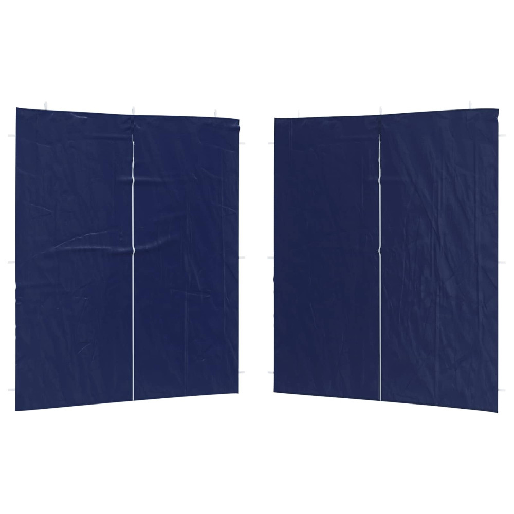 Produktbild för Partytältvägg 2 pcs Blå 200 x 195 cm PE och stål