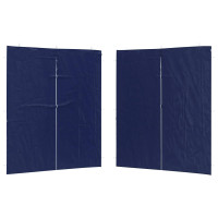 Produktbild för Partytältvägg 2 pcs Blå 200 x 195 cm PE och stål