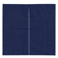 Produktbild för Partytältvägg 2 pcs Blå 200 x 195 cm PE och stål