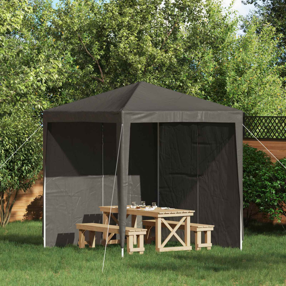 Produktbild för Partytältvägg 2 pcs Antracit 200 x 195 cm PE och stål