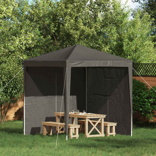 vidaXL Partytältvägg 2 pcs Antracit 200 x 195 cm PE och stål