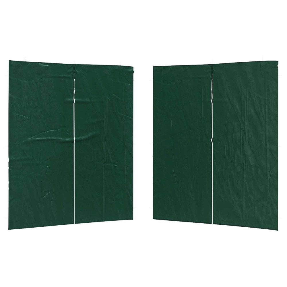 Produktbild för Partytältvägg 2 pcs Grön 200 x 195 cm PE och stål
