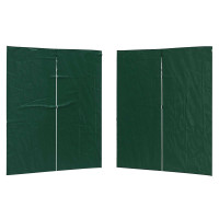 Produktbild för Partytältvägg 2 pcs Grön 200 x 195 cm PE och stål