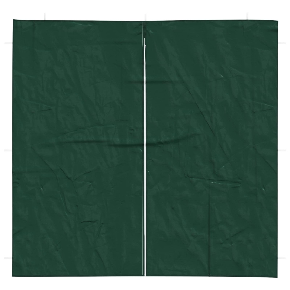 Produktbild för Partytältvägg 2 pcs Grön 200 x 195 cm PE och stål