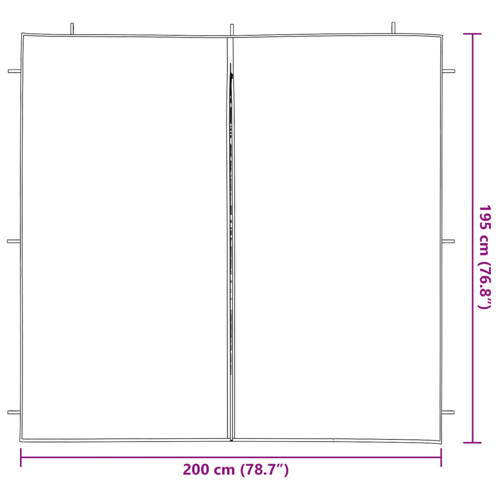 Produktbild för Partytältvägg 2 pcs Grön 200 x 195 cm PE och stål