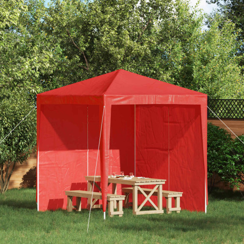 vidaXL Partytältvägg 2 pcs Röd 200 x 195 cm PE och stål