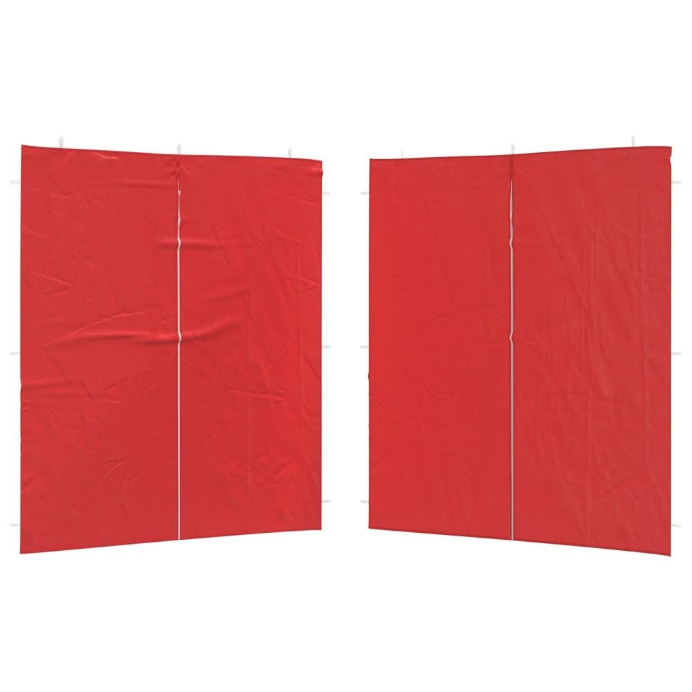 Produktbild för Partytältvägg 2 pcs Röd 200 x 195 cm PE och stål