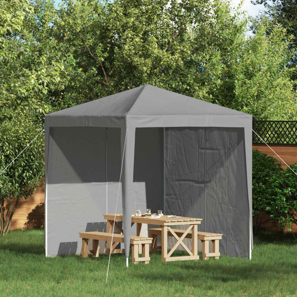 Produktbild för Partytältvägg 2 pcs Ljusgrå 200 x 195 cm PE och stål