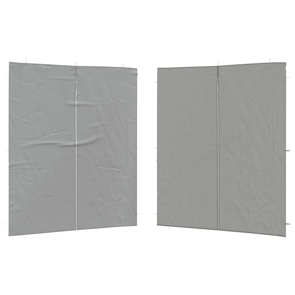 Produktbild för Partytältvägg 2 pcs Ljusgrå 200 x 195 cm PE och stål