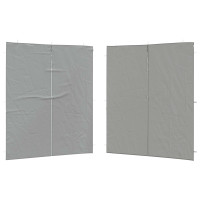Produktbild för Partytältvägg 2 pcs Ljusgrå 200 x 195 cm PE och stål