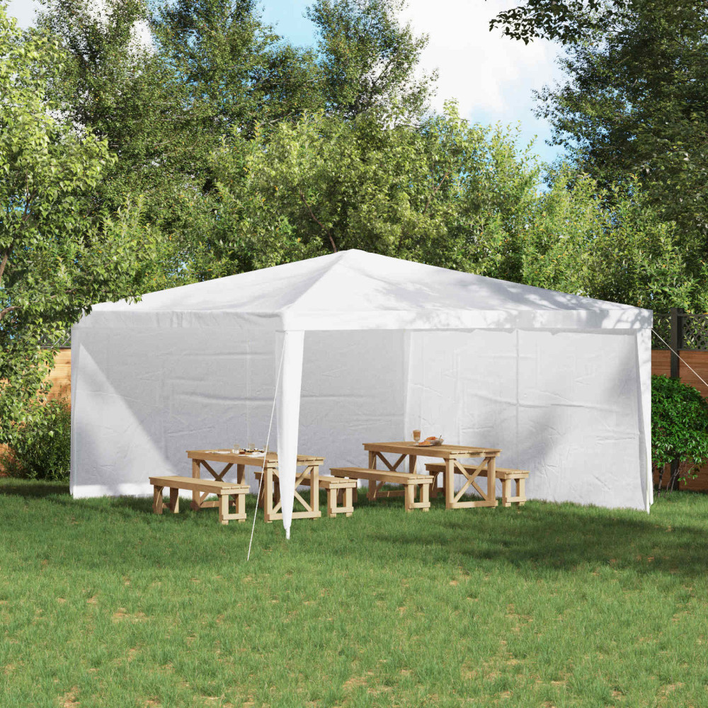 Produktbild för Partytältvägg 2 pcs Vit 400 x 195 cm PE och stål