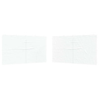 Produktbild för Partytältvägg 2 pcs Vit 400 x 195 cm PE och stål