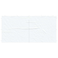 Produktbild för Partytältvägg 2 pcs Vit 400 x 195 cm PE och stål