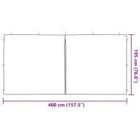 Produktbild för Partytältvägg 2 pcs Vit 400 x 195 cm PE och stål