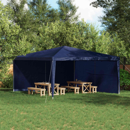 vidaXL Partytältvägg 2 pcs Blå 400 x 195 cm PE och stål