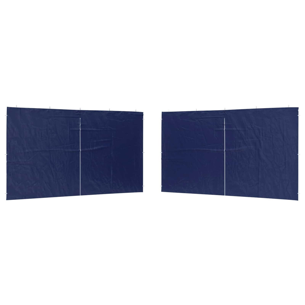 Produktbild för Partytältvägg 2 pcs Blå 400 x 195 cm PE och stål