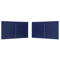 Produktbild för Partytältvägg 2 pcs Blå 400 x 195 cm PE och stål