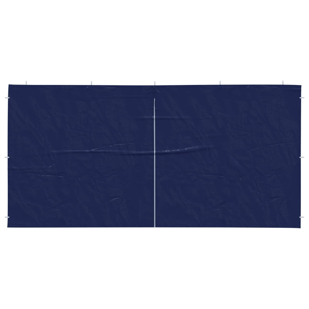 Produktbild för Partytältvägg 2 pcs Blå 400 x 195 cm PE och stål