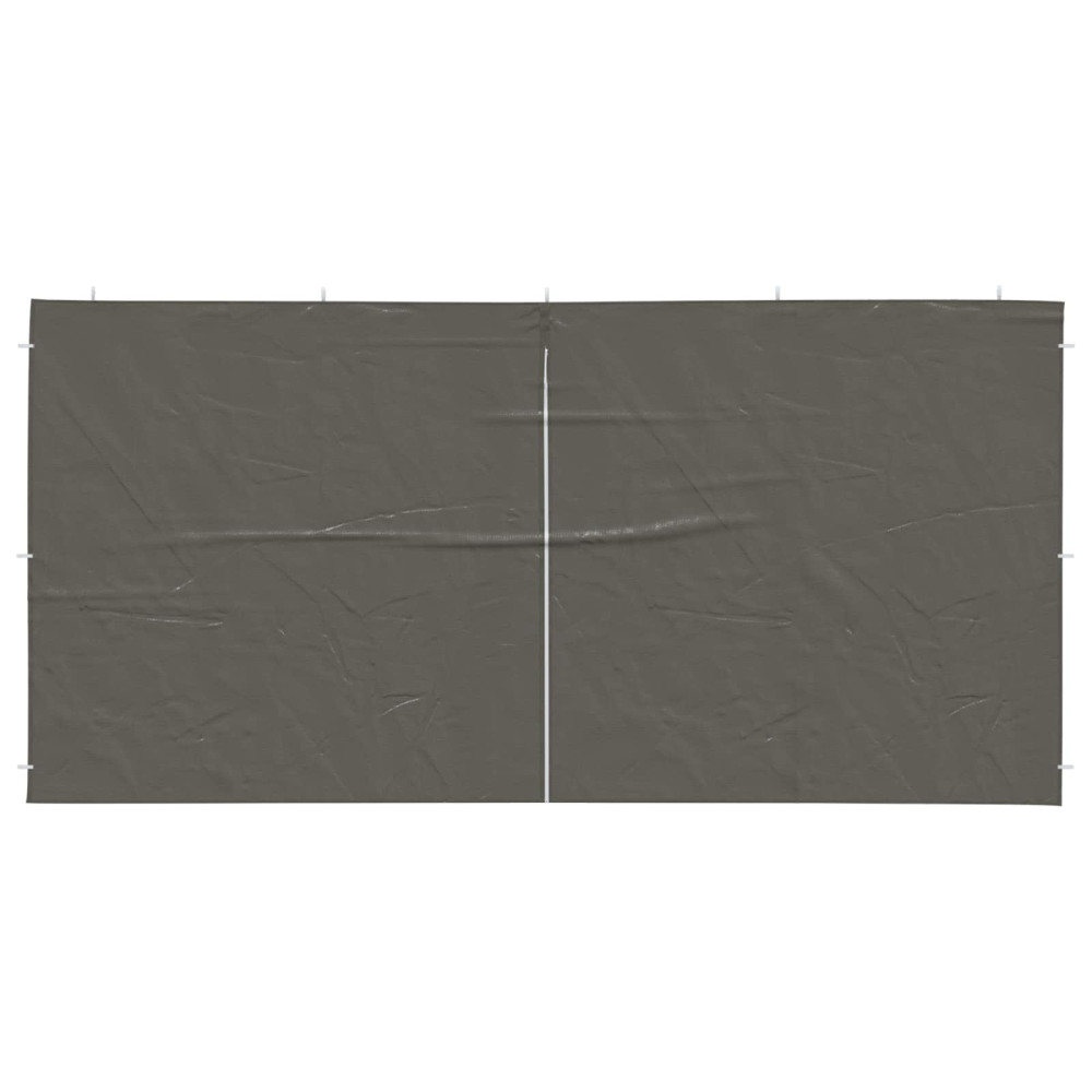 Produktbild för Partytältvägg 2 pcs Antracit 400 x 195 cm PE och stål