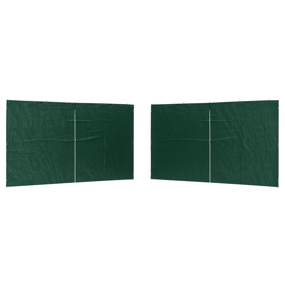 Produktbild för Partytältvägg 2 pcs Grön 400 x 195 cm PE och stål