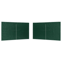 Produktbild för Partytältvägg 2 pcs Grön 400 x 195 cm PE och stål