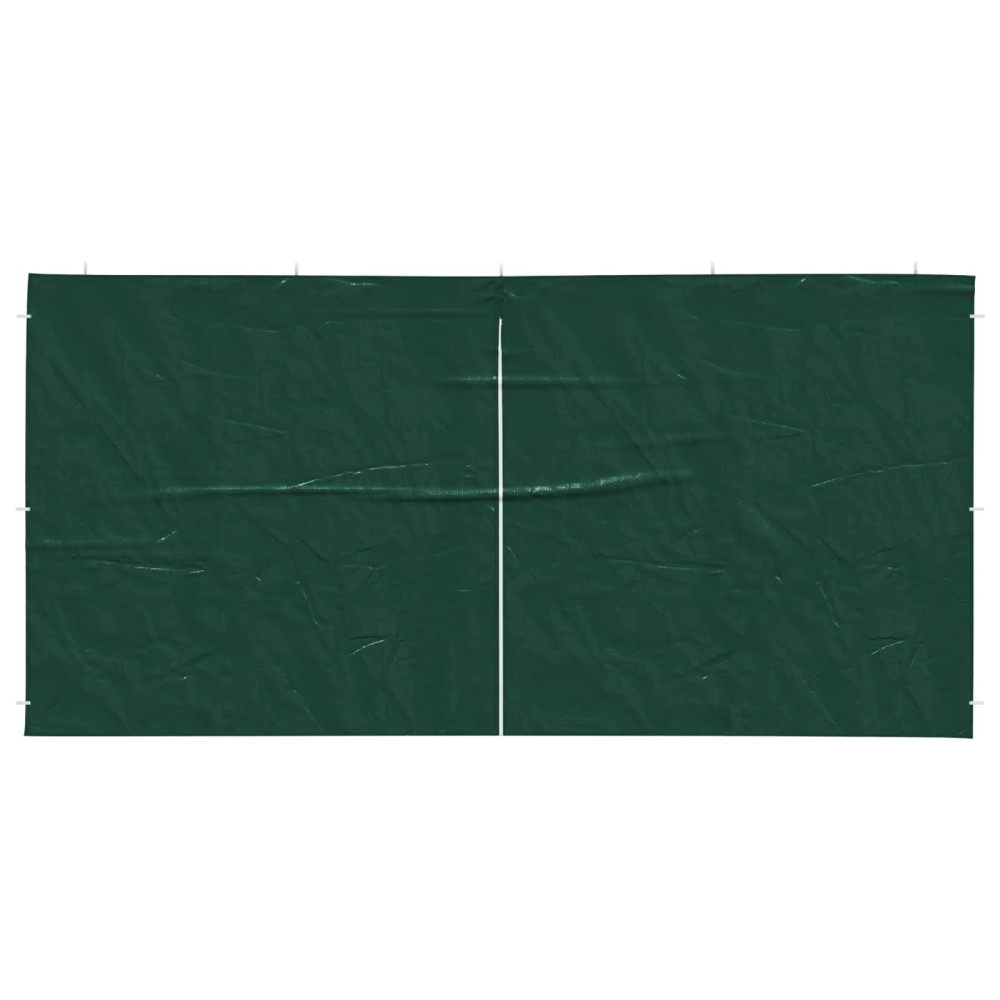 Produktbild för Partytältvägg 2 pcs Grön 400 x 195 cm PE och stål