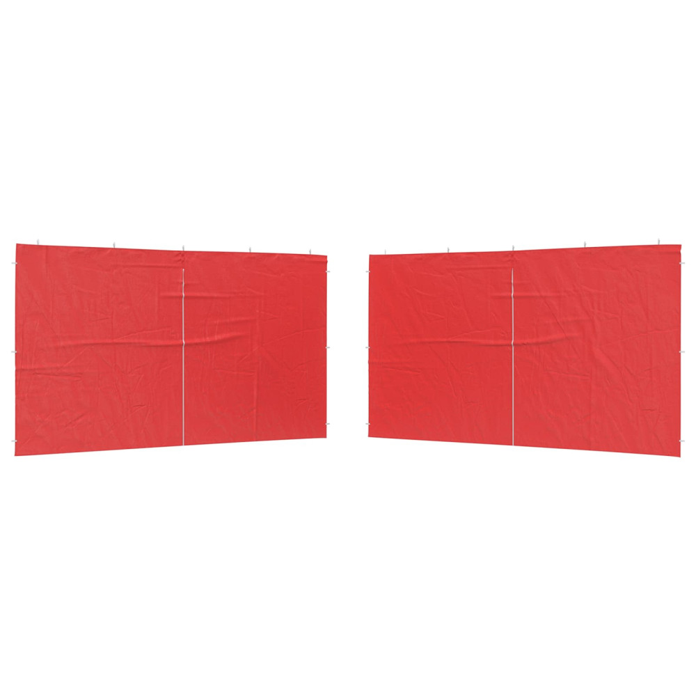 Produktbild för Partytältvägg 2 pcs Röd 400 x 195 cm PE och stål