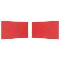 Produktbild för Partytältvägg 2 pcs Röd 400 x 195 cm PE och stål