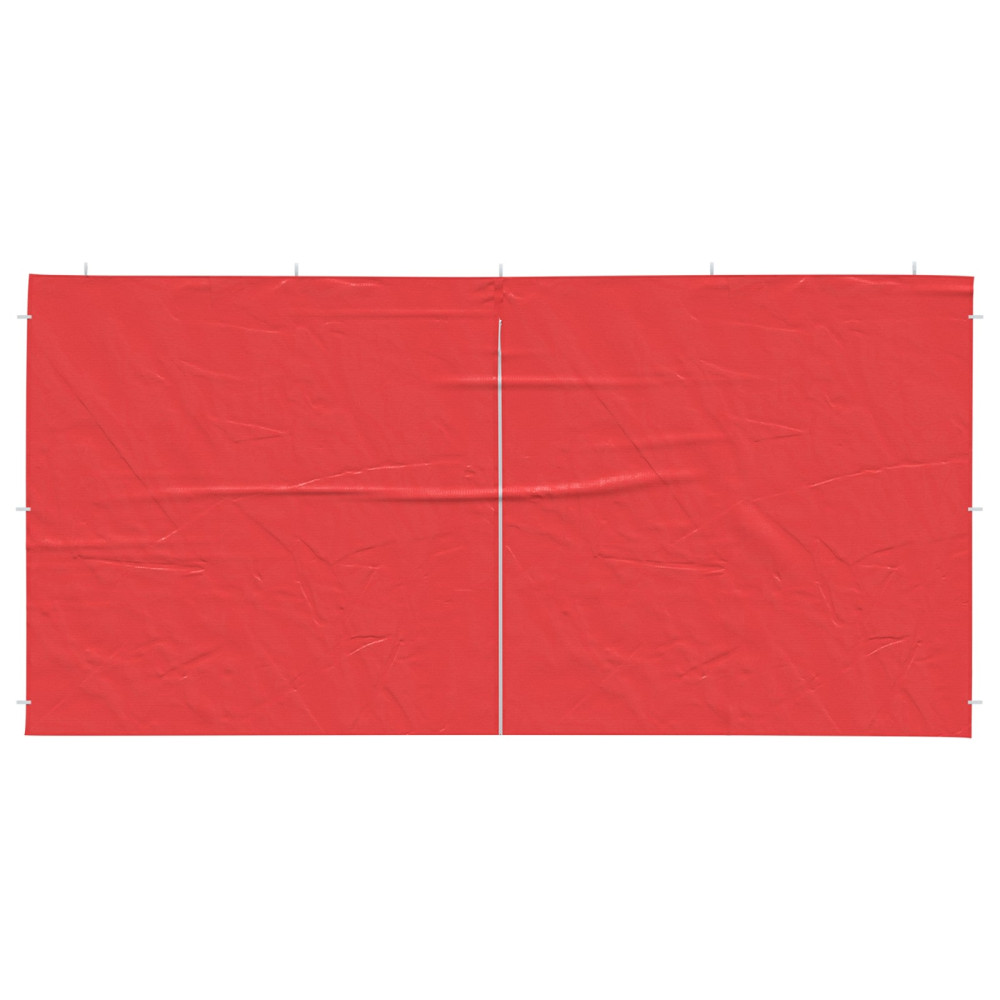 Produktbild för Partytältvägg 2 pcs Röd 400 x 195 cm PE och stål
