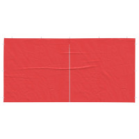 Produktbild för Partytältvägg 2 pcs Röd 400 x 195 cm PE och stål