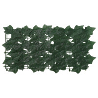 Produktbild för Balkongskärm med löv Mörkgrön 600 x 150 cm Polyeten och tyg