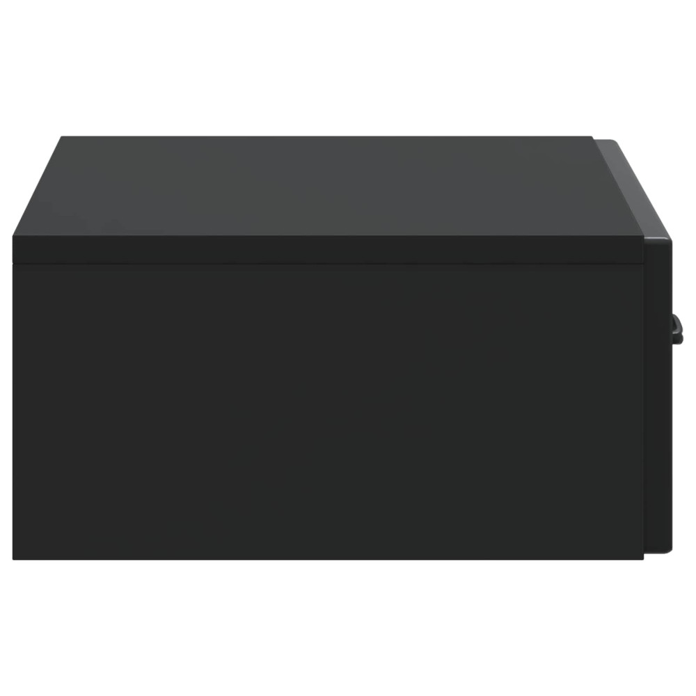 Produktbild för Väggmonterad sidobord Svart 59 x 34,5 x 17 cm Konstruerat trä