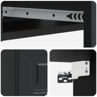 Produktbild för Väggmonterad sidobord Svart 59 x 34,5 x 17 cm Konstruerat trä