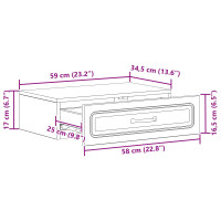 Produktbild för Väggmonterad sidobord Svart 59 x 34,5 x 17 cm Konstruerat trä