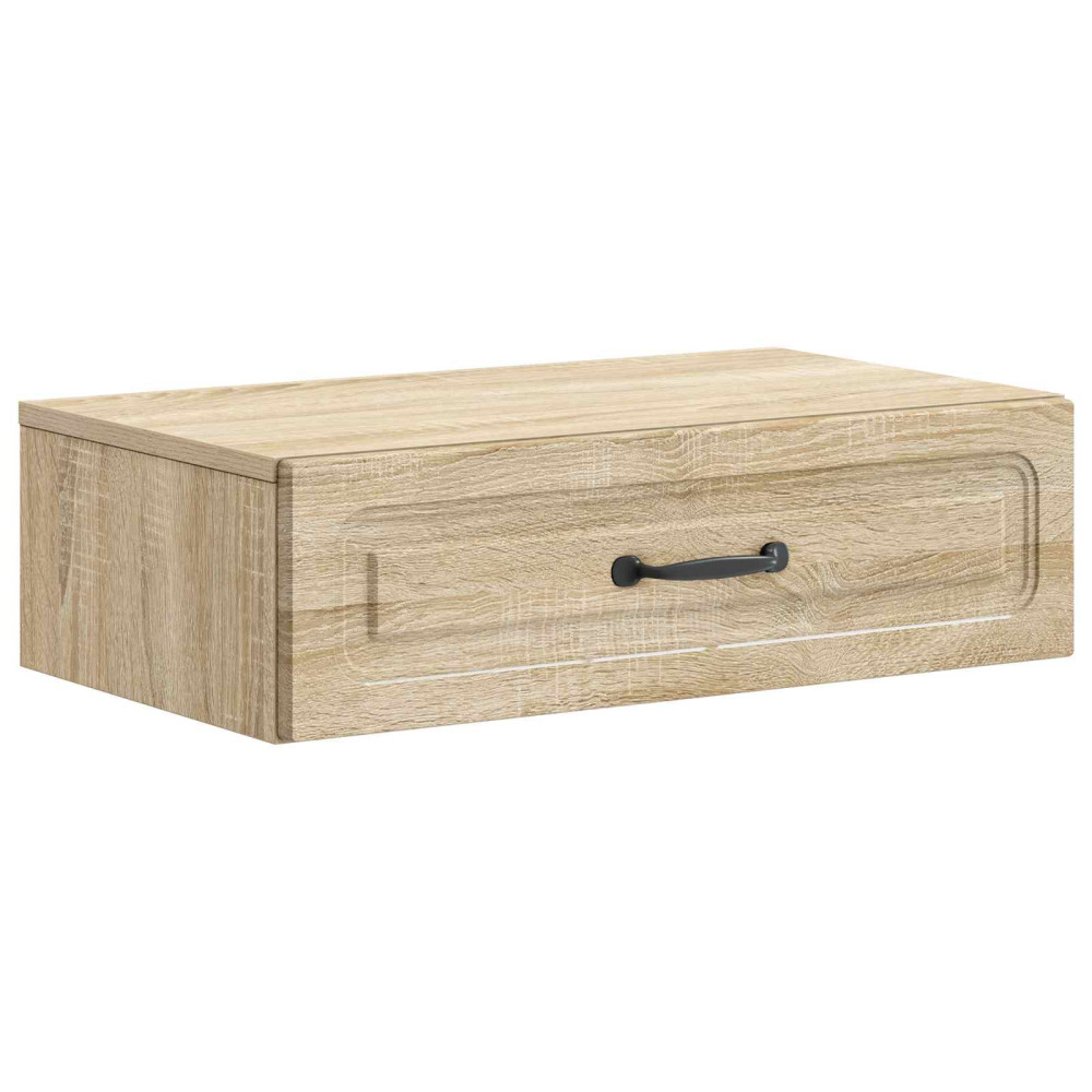 Produktbild för Väggmonterad sidobord Sonoma-ek 59 x 34,5 x 17 cm
