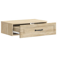 Produktbild för Väggmonterad sidobord Sonoma-ek 59 x 34,5 x 17 cm