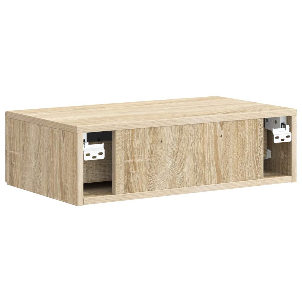Produktbild för Väggmonterad sidobord Sonoma-ek 59 x 34,5 x 17 cm