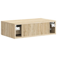 Produktbild för Väggmonterad sidobord Sonoma-ek 59 x 34,5 x 17 cm