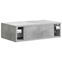 Produktbild för Väggmonterad sidobord Betonggrå 59 x 34,5 x 17 cm