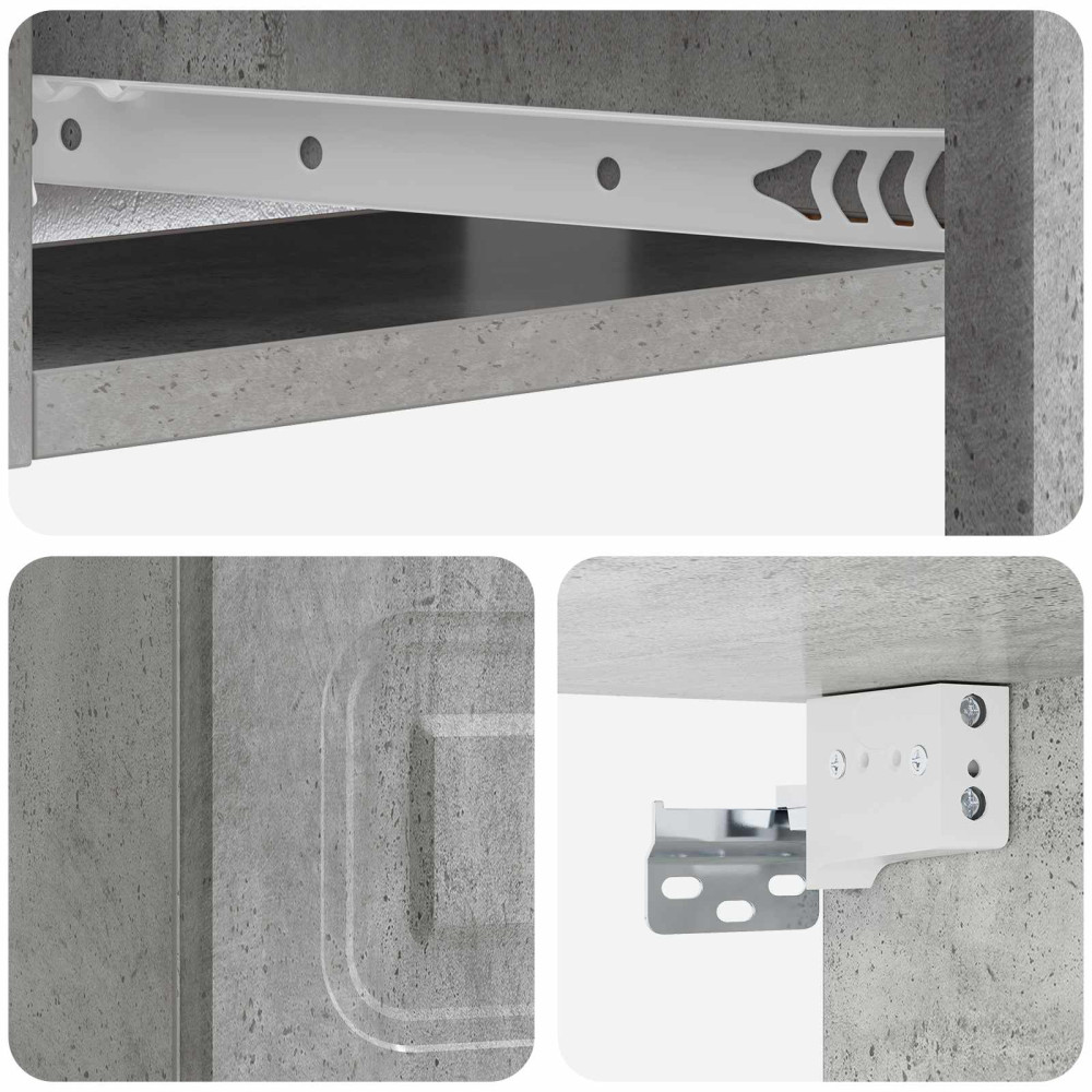 Produktbild för Väggmonterad sidobord Betonggrå 59 x 34,5 x 17 cm