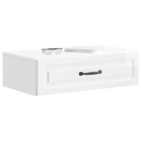 Produktbild för Väggmonterad sidobord Vit högglans 59 x 34,5 x 17 cm