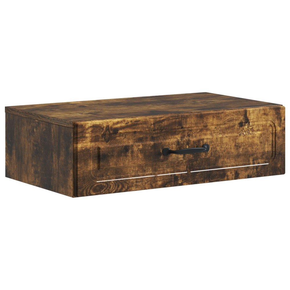 Produktbild för Väggmonterad sidobord Rökt ek 59 x 34,5 x 17 cm Konstruerat trä