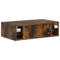 Produktbild för Väggmonterad sidobord Rökt ek 59 x 34,5 x 17 cm Konstruerat trä