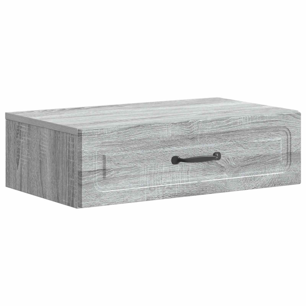 Produktbild för Väggmonterad sidobord Grå sonoma-ek 59 x 34,5 x 17 cm